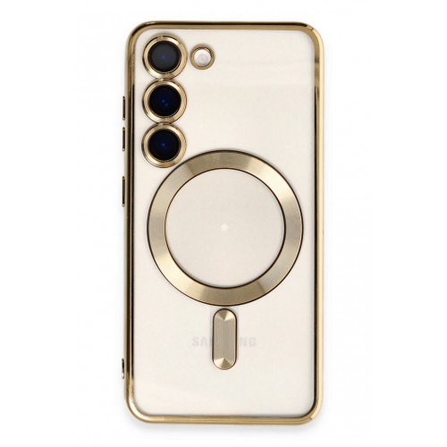 Newface Samsung Galaxy S23 Kılıf Kross Magneticsafe Kapak - Gold Newface Samsung Galaxy S23 Kılıf Kross Magneticsafe Kapak - Gold