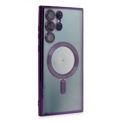 Newface Samsung Galaxy S23 Ultra Kılıf Kross Magneticsafe Kapak - Mor