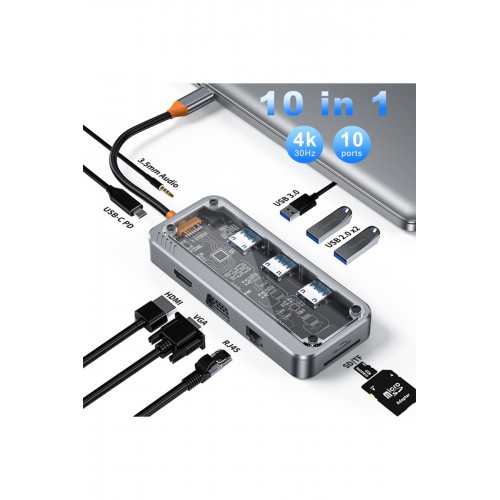 Newface Dönüştürücü 10in1 Hub SW10V - Gri Newface Dönüştürücü 10in1 Hub SW10V - Gri