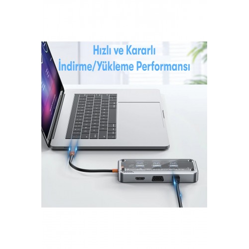Newface Dönüştürücü 10in1 Hub SW10V - Gri Newface Dönüştürücü 10in1 Hub SW10V - Gri