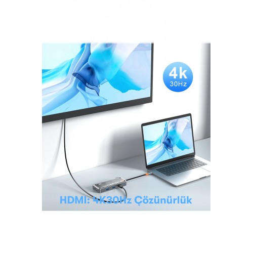 Newface Dönüştürücü 10in1 Hub SW10V - Gri Newface Dönüştürücü 10in1 Hub SW10V - Gri