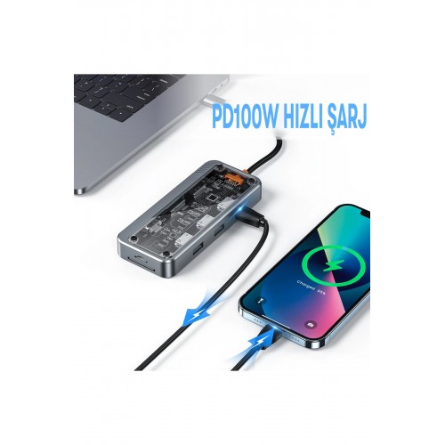 Newface Dönüştürücü 10in1 Hub SW10V - Gri Newface Dönüştürücü 10in1 Hub SW10V - Gri