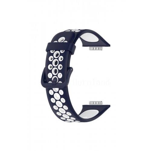 Newface Huawei Watch Fit 2 Spor Delikli Kordon - Lacivert-Beyaz Newface Huawei Watch Fit 2 Spor Delikli Kordon - Lacivert-Beyaz