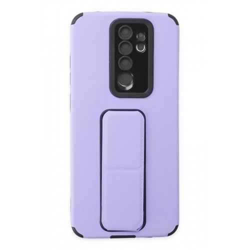 Newface Xiaomi Redmi Note 8 Pro Kılıf Mega Standlı Silikon - Lila