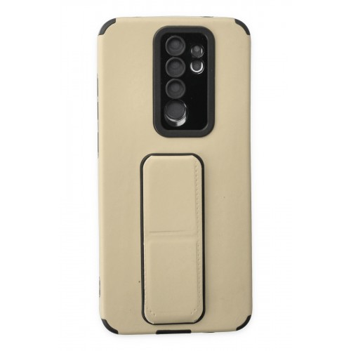 Newface Xiaomi Redmi Note 8 Pro Kılıf Mega Standlı Silikon - Gold