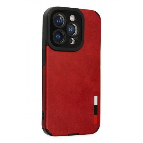 Newface iPhone 14 Pro Kılıf Loop Deri Silikon - Kırmızı Newface iPhone 14 Pro Kılıf Loop Deri Silikon - Kırmızı