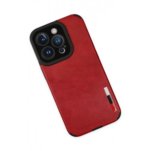 Newface iPhone 14 Pro Kılıf Loop Deri Silikon - Kırmızı Newface iPhone 14 Pro Kılıf Loop Deri Silikon - Kırmızı