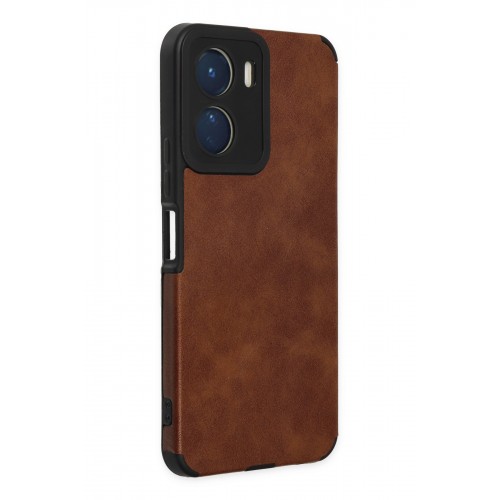 Newface Vivo Y16 Kılıf Loop Deri Silikon - Kahverengi Newface Vivo Y16 Kılıf Loop Deri Silikon - Kahverengi