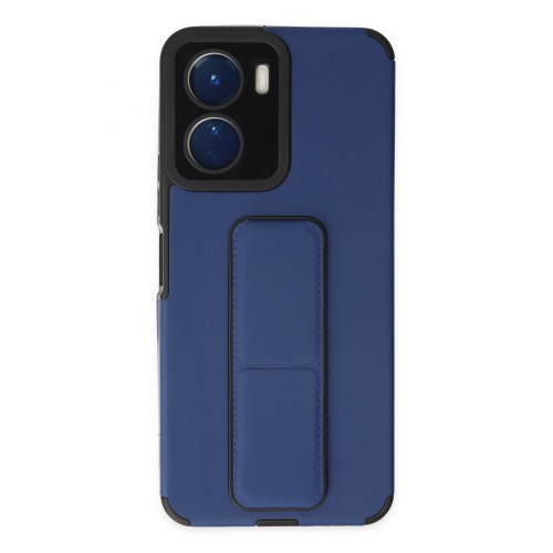 Newface Vivo Y16 Kılıf Mega Standlı Silikon - Mavi