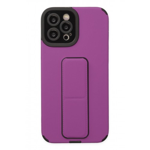 Newface iPhone 12 Pro Max Kılıf Mega Standlı Silikon - Mor Newface iPhone 12 Pro Max Kılıf Mega Standlı Silikon - Mor