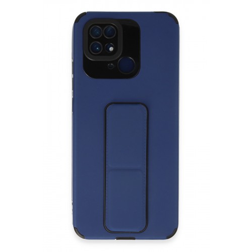 Newface Xiaomi Poco C40 Kılıf Mega Standlı Silikon - Mavi
