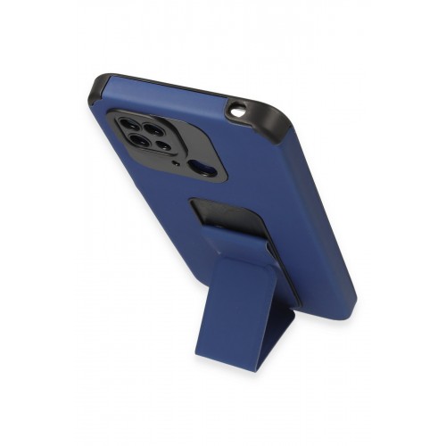 Newface Xiaomi Poco C40 Kılıf Mega Standlı Silikon - Mavi Newface Xiaomi Poco C40 Kılıf Mega Standlı Silikon - Mavi