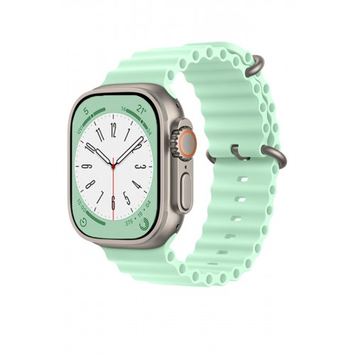 Newface Apple Watch 45mm Ocean Kordon - Açık Yeşil Newface Apple Watch 45mm Ocean Kordon - Açık Yeşil