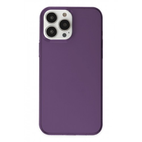 Newface iPhone 14 Pro Max Kılıf Pc Sert Şeffaf Kapak - Mor