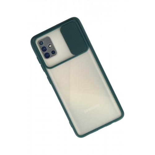Newface Samsung Galaxy A51 Kılıf Palm Buzlu Kamera Sürgülü Silikon - Yeşil Newface Samsung Galaxy A51 Kılıf Palm Buzlu Kamera Sürgülü Silikon - Yeşil