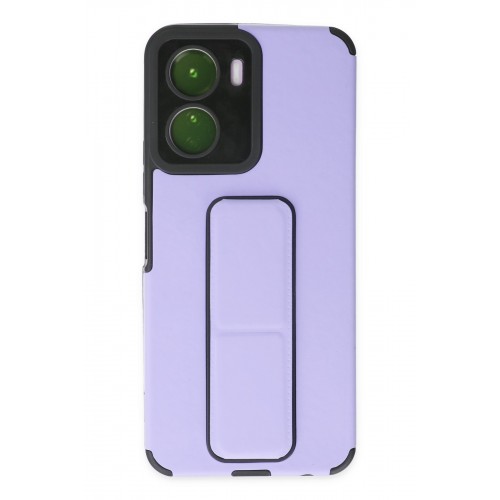 Newface Vivo Y16 Kılıf Mega Standlı Silikon - Lila Newface Vivo Y16 Kılıf Mega Standlı Silikon - Lila