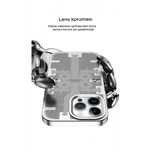 Newface iPhone 13 Pro Max Kılıf Mekanik Bumper Kapak - Gold Newface iPhone 13 Pro Max Kılıf Mekanik Bumper Kapak - Gold
