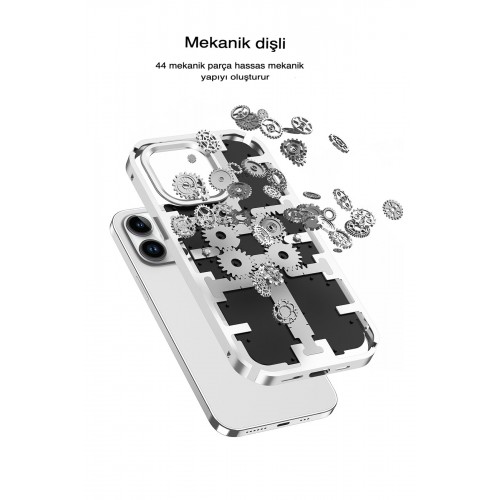 Newface iPhone 13 Pro Max Kılıf Mekanik Bumper Kapak - Gold Newface iPhone 13 Pro Max Kılıf Mekanik Bumper Kapak - Gold