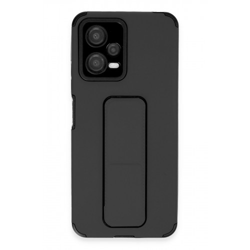 Newface Xiaomi Redmi Note 12 5G Kılıf Mega Standlı Silikon - Siyah