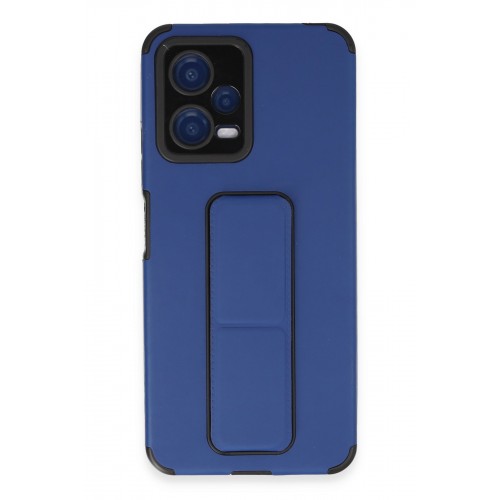 Newface Xiaomi Redmi Note 12 5G Kılıf Mega Standlı Silikon - Mavi