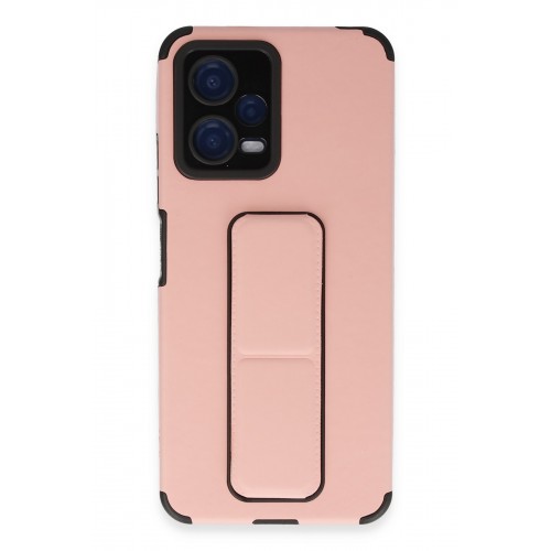 Newface Xiaomi Redmi Note 12 5G Kılıf Mega Standlı Silikon - Pudra
