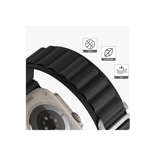 Newface Apple Watch 45mm Mountain Kordon - Gri Newface Apple Watch 45mm Mountain Kordon - Gri