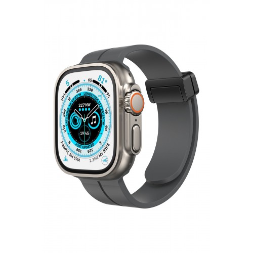 Newface Apple Watch 44mm KR412 Elegance Stylısh Kordon - Füme