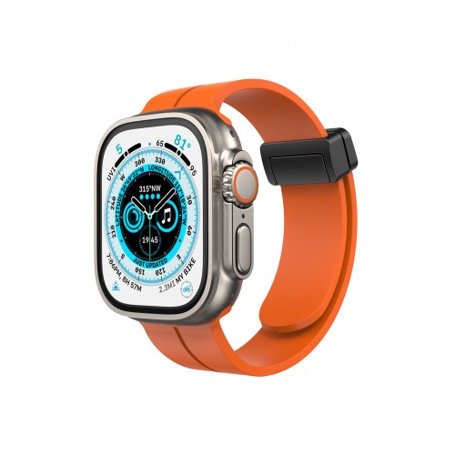 Newface Apple Watch 45mm KR412 Elegance Stylısh Kordon - Turuncu Newface Apple Watch 45mm KR412 Elegance Stylısh Kordon - Turuncu