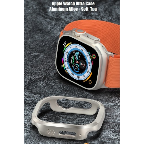 Newface Apple Watch Ultra 49mm Movenchy MO-WT3 Alüminyum Camlı Kasa Ekran Koruyucu - Gold Newface Apple Watch Ultra 49mm Movenchy MO-WT3 Alüminyum Camlı Kasa Ekran Koruyucu - Gold