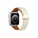 Newface Apple Watch 38mm KR414 Daks Deri Kordon - Beyaz Newface Apple Watch 38mm KR414 Daks Deri Kordon - Beyaz