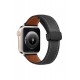 Newface Apple Watch 40mm KR414 Daks Deri Kordon - Siyah Newface Apple Watch 40mm KR414 Daks Deri Kordon - Siyah