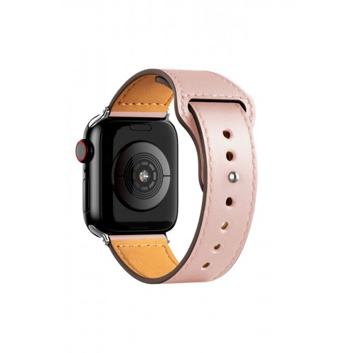 Newface Apple Watch Ultra 49mm KR415 Luaz Deri Kordon - Pembe Newface Apple Watch Ultra 49mm KR415 Luaz Deri Kordon - Pembe