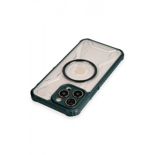 Newface iPhone 13 Pro Max Kılıf Prag Magneticsafe Kapak - Koyu Yeşil Newface iPhone 13 Pro Max Kılıf Prag Magneticsafe Kapak - Koyu Yeşil
