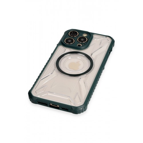 Newface iPhone 13 Pro Max Kılıf Prag Magneticsafe Kapak - Koyu Yeşil Newface iPhone 13 Pro Max Kılıf Prag Magneticsafe Kapak - Koyu Yeşil
