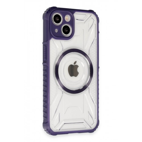 Newface iPhone 14 Kılıf Prag Magneticsafe Kapak - Derin Mor