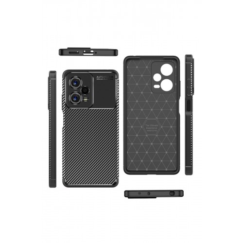 Newface Xiaomi Redmi Note 12 5G Kılıf Focus Karbon Silikon - Siyah Newface Xiaomi Redmi Note 12 5G Kılıf Focus Karbon Silikon - Siyah
