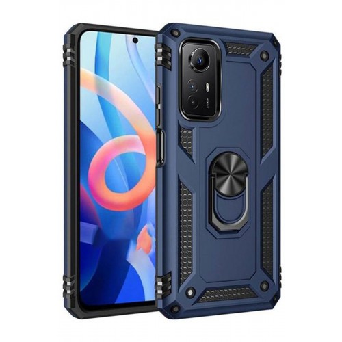 Newface Xiaomi Redmi Note 12S Kılıf Sofya Yüzüklü Silikon Kapak - Lacivert