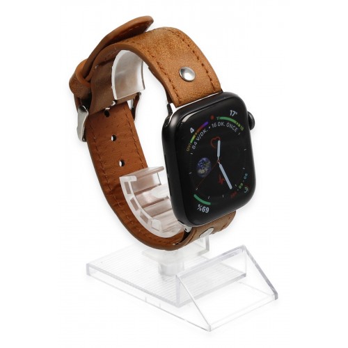 Newface Apple Watch 42mm NL18 Deri Kordon - Taba Newface Apple Watch 42mm NL18 Deri Kordon - Taba