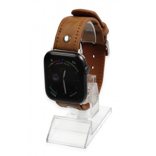 Newface Apple Watch 42mm NL18 Deri Kordon - Taba Newface Apple Watch 42mm NL18 Deri Kordon - Taba