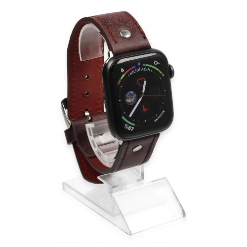 Newface Apple Watch 45mm NL18 Deri Kordon - Derin Mor Newface Apple Watch 45mm NL18 Deri Kordon - Derin Mor