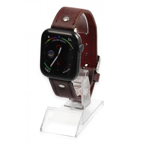 Newface Apple Watch 45mm NL18 Deri Kordon - Derin Mor Newface Apple Watch 45mm NL18 Deri Kordon - Derin Mor