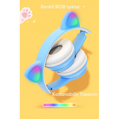 Newface P47M Kablosuz Kedi Kulaklık - Pembe Newface P47M Kablosuz Kedi Kulaklık - Pembe