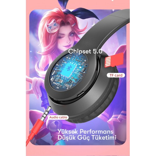 Newface P47M Kablosuz Kedi Kulaklık - Pembe Newface P47M Kablosuz Kedi Kulaklık - Pembe