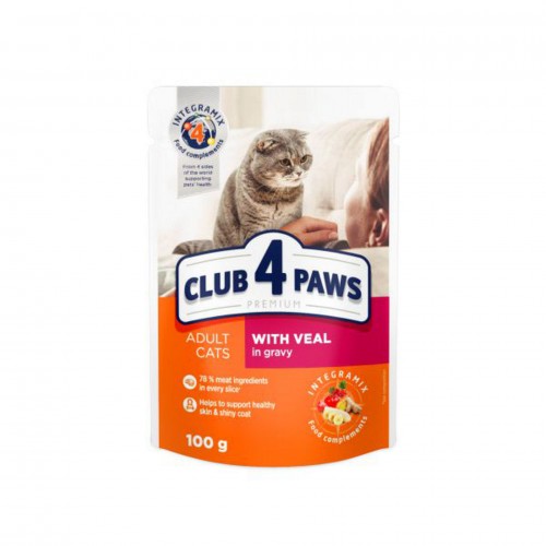 Club4Paws Dana Etli Premium Pouch Kedi Maması 100 Gr Club4Paws Dana Etli Premium Pouch Kedi Maması 100 Gr