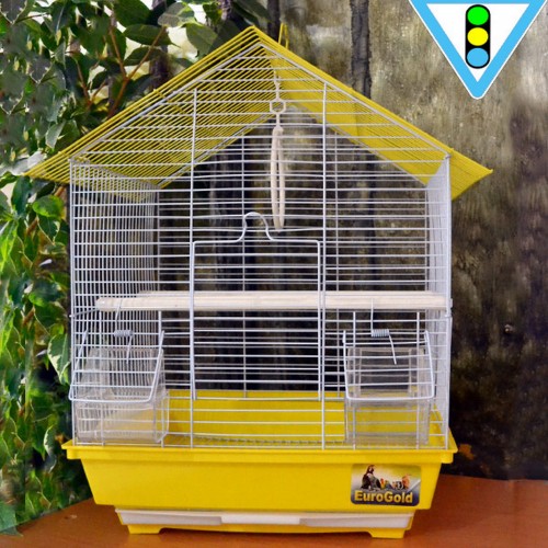 Kafes Üçgen Çatılı Renklli Kafes 34,5x28x45,5 Kafes Üçgen Çatılı Renklli Kafes 34,5x28x45,5