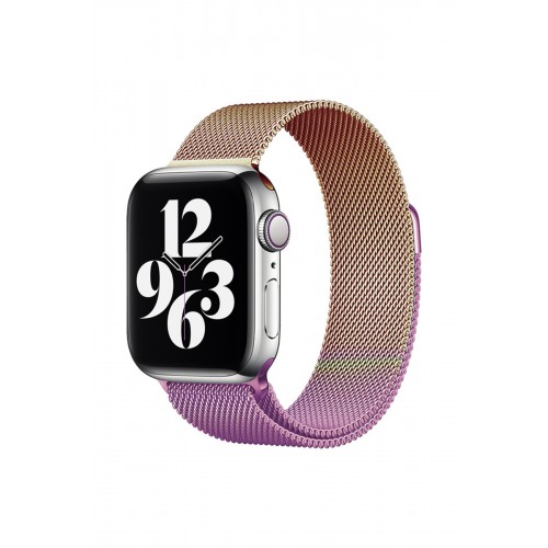 Newface Apple Watch 38mm Metal Mıknatıslı Kordon - Mor-Rose Newface Apple Watch 38mm Metal Mıknatıslı Kordon - Mor-Rose