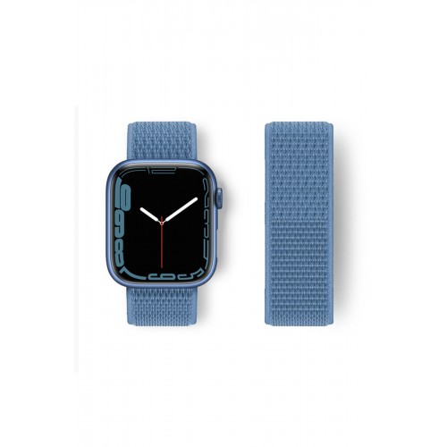 Newface Apple Watch 38mm Hasırlı Cırtcırtlı Kordon - Mavi Newface Apple Watch 38mm Hasırlı Cırtcırtlı Kordon - Mavi
