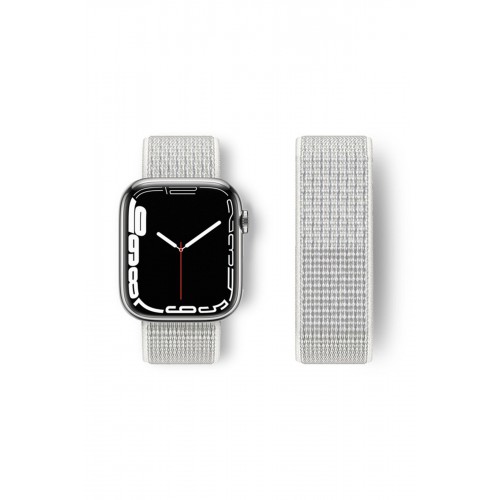 Newface Apple Watch 38mm Hasırlı Cırtcırtlı Kordon - Beyaz Newface Apple Watch 38mm Hasırlı Cırtcırtlı Kordon - Beyaz