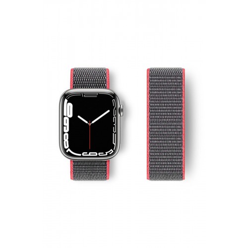 Newface Apple Watch 38mm Hasırlı Cırtcırtlı Kordon - Pembe-Gri Newface Apple Watch 38mm Hasırlı Cırtcırtlı Kordon - Pembe-Gri
