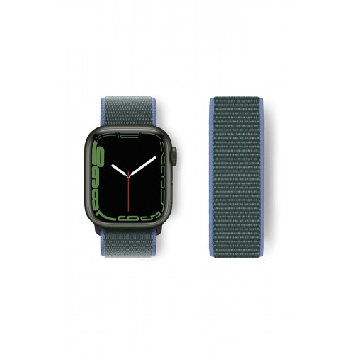 Newface Apple Watch 40mm Hasırlı Cırtcırtlı Kordon - Mavi-Yeşil Newface Apple Watch 40mm Hasırlı Cırtcırtlı Kordon - Mavi-Yeşil